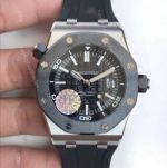 Swiss Replica Audemars Piguet Diver's SS Black Bezel Watch - 3120 Movement